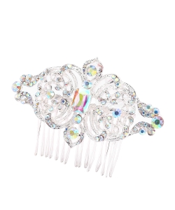 Rhinestone Hair Comb HM320003 SILVERAB